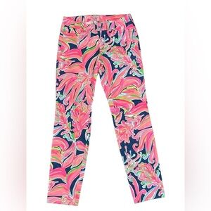 Lilly Pulitzer 12816 Kelly Textured Skinny Ankle Pant Women Size 2 Brigh…